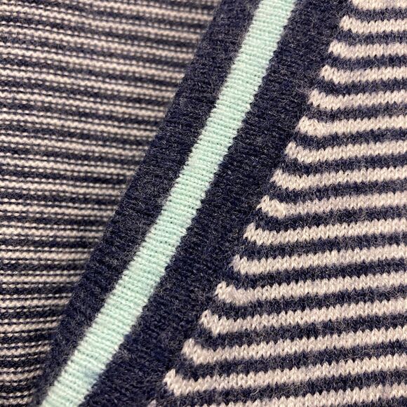 โจ J.Jill Striped Cardigan XL ๐ Black Wool Blend Button Front V-Neck ๐ - Picture 9 of 15